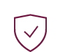 A maroon outline of a shield